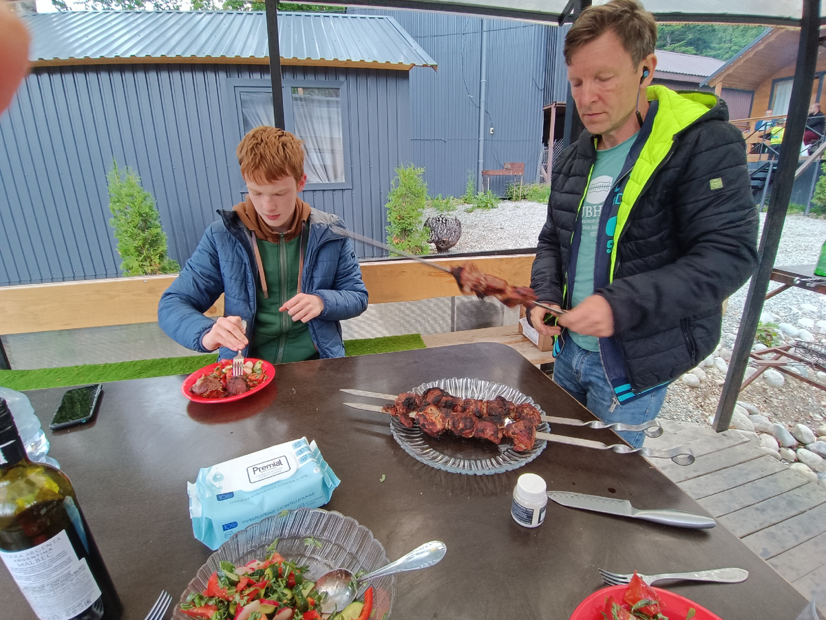 Здесь он ещё не знает результатов по русскому. И то переживает