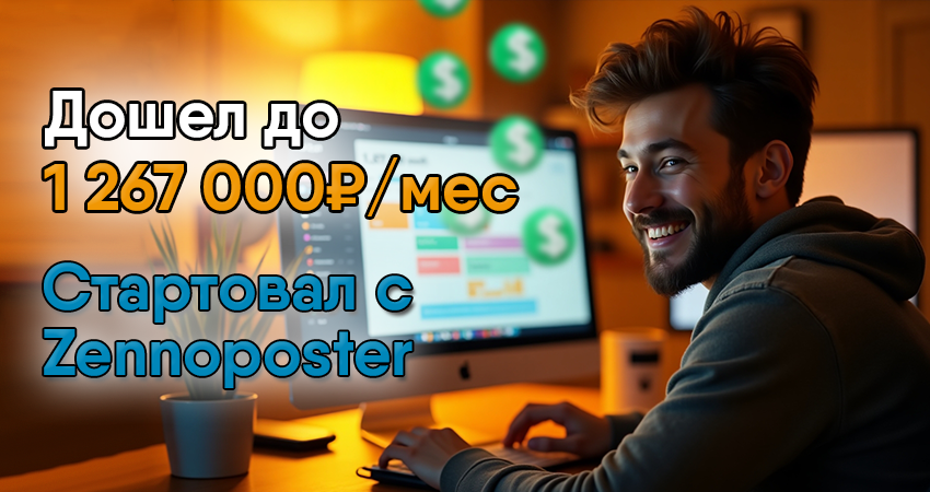 Реальный пример разработчика, стартовавшего с Zennoposter. Вышел с нуля до 1 277 000р в месяц! Об этом стоит узнать.