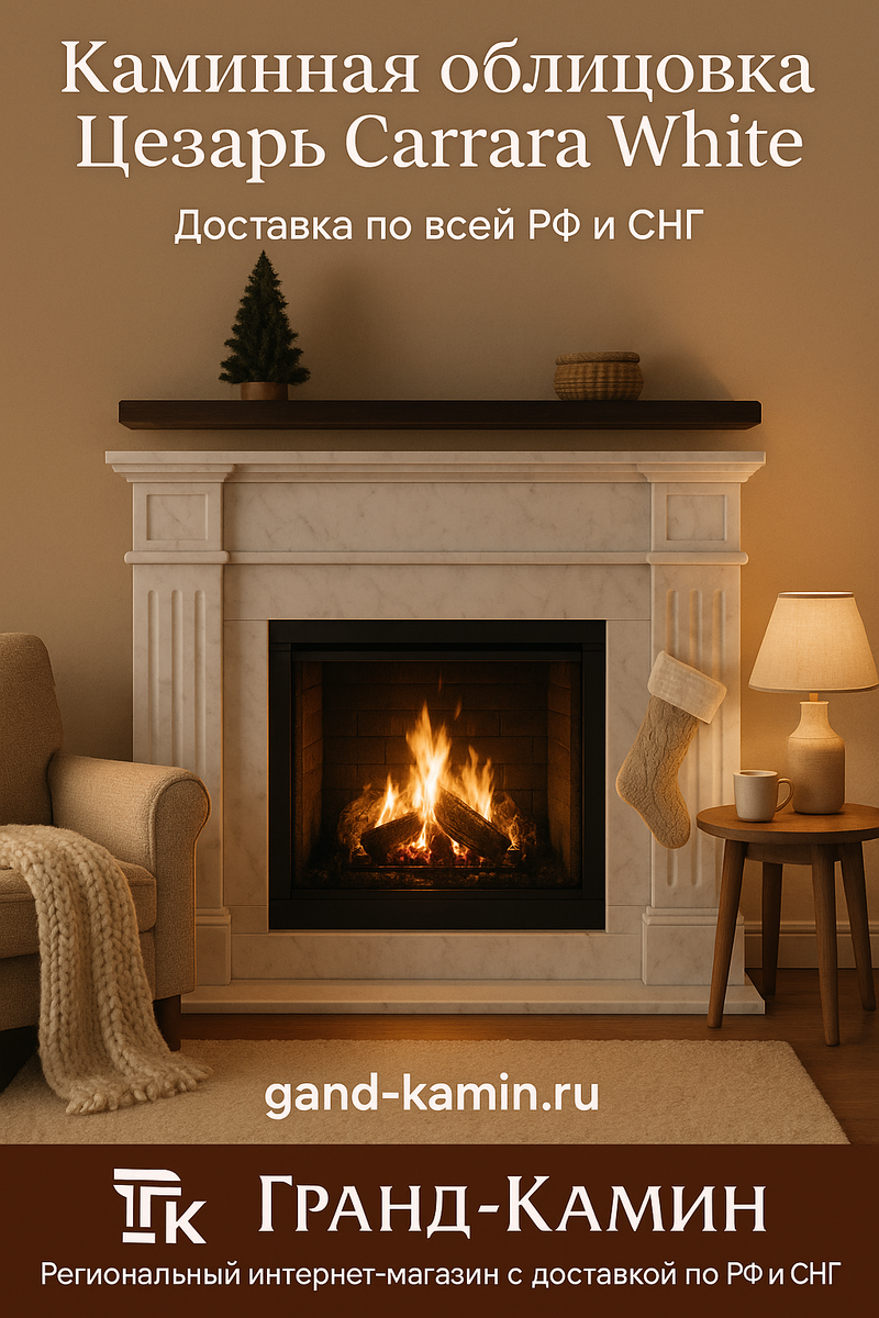    Каминная облицовка Цезарь Carrara White: создайте уютный уголок волшебства и тепла в вашем доме Kamin