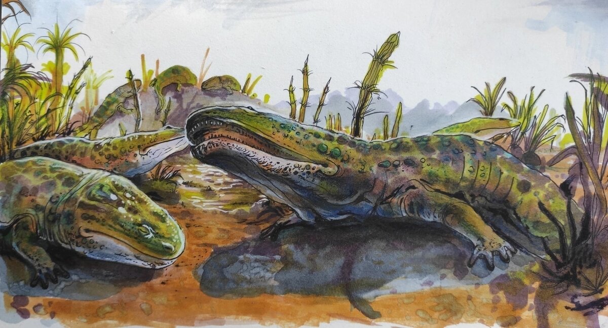 Метопозавры во время засухи.