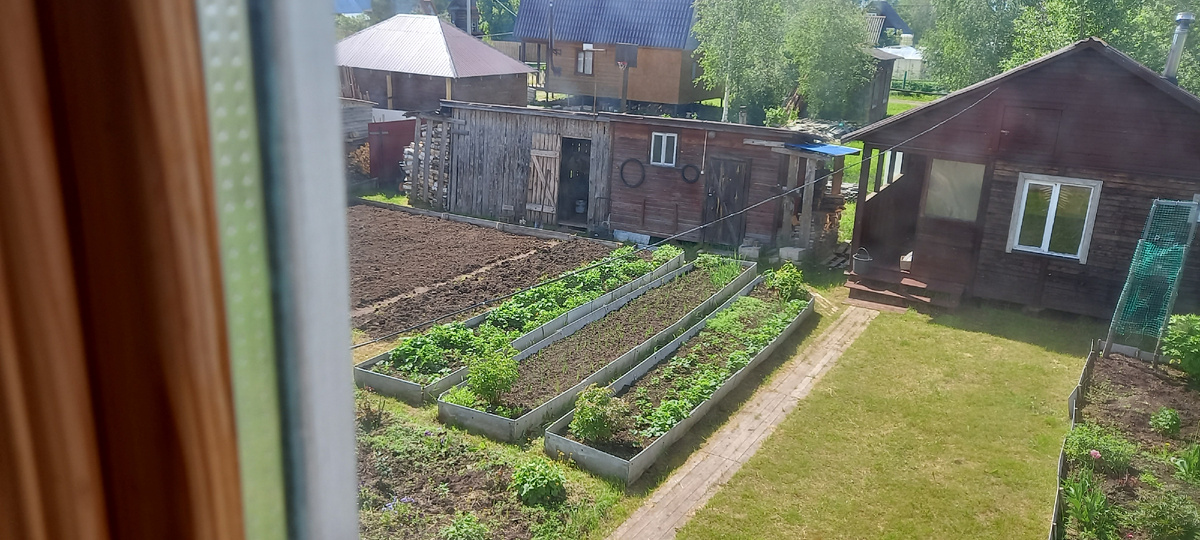 Вскопал огород и покосил травы. 