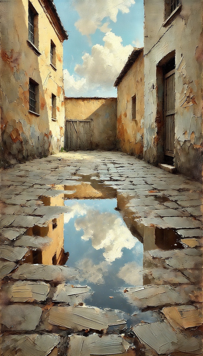 Картина: Внутренний двор после дождя