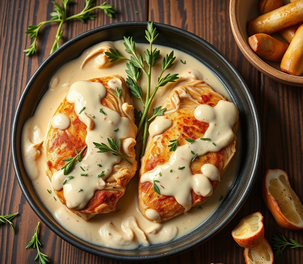 Куриные грудки в сливочном соусе