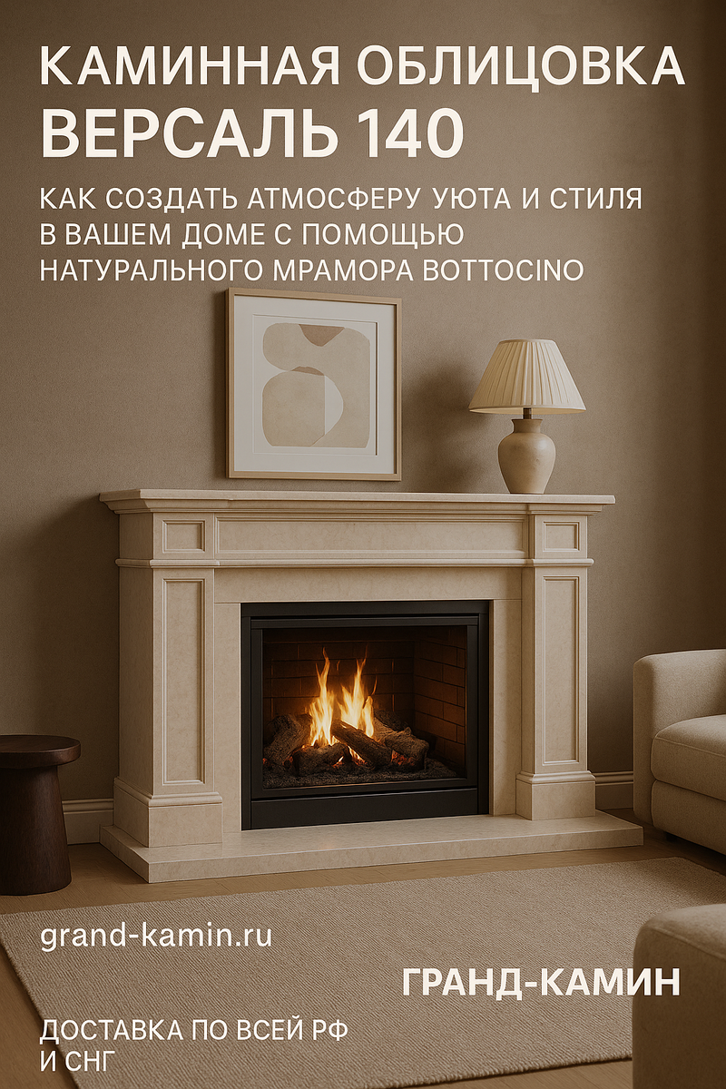    Каминная облицовка Версаль 140: как создать атмосферу уюта и стиля в вашем доме с помощью натурального мрамора Bottocino Kamin