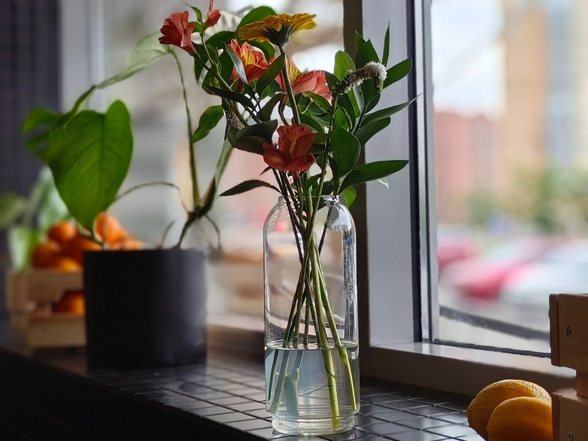 Фото автора. Сижу у окна в кофейне.  