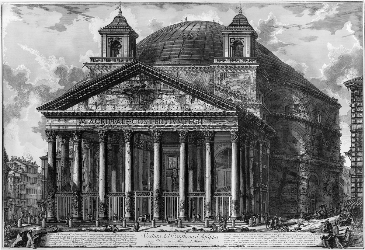 Вид Пантеона Агриппы (Pantheon d'Agrippa), ныне церкви Санта-Мария-ад-Мартирес (Chiesa di S. Maria ad Martyres).