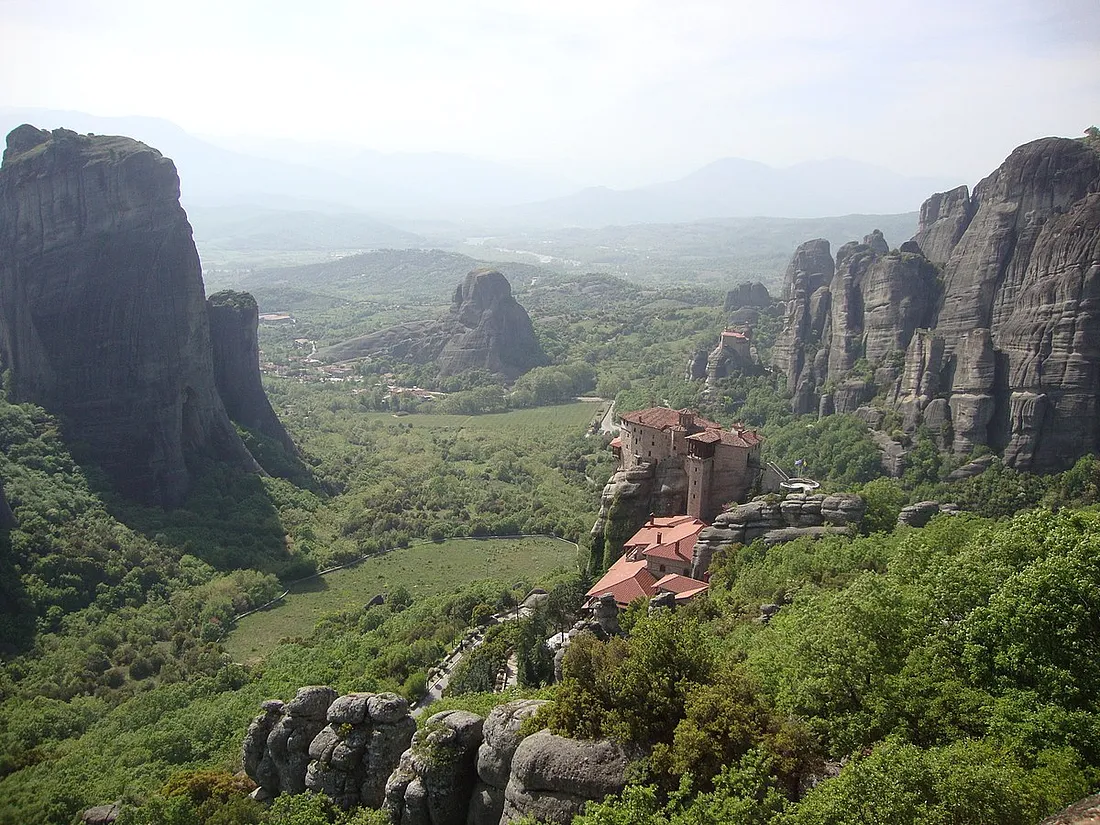 Вид на монастыри Метеоры, Фессалия