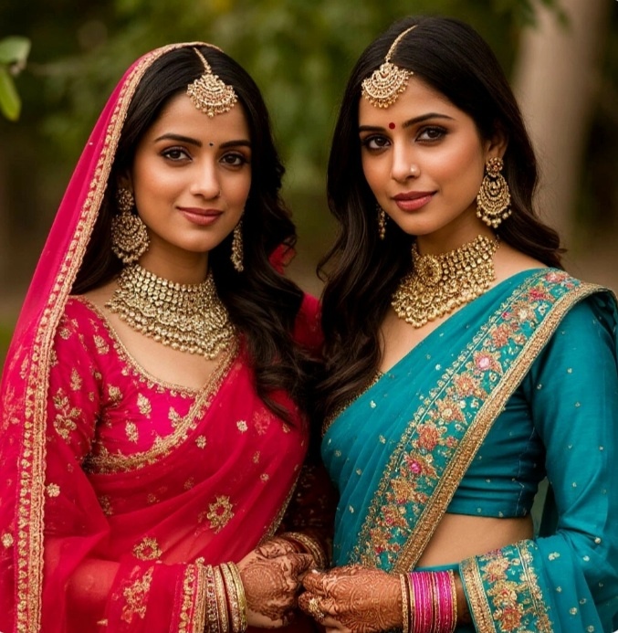 В красном– Сарита, в бирюзовом– Васанта.