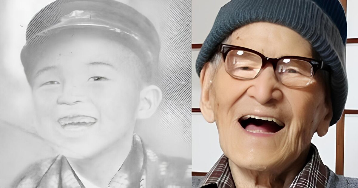 Дзироэмон Кимура в детстве и в возрасте 115 лет