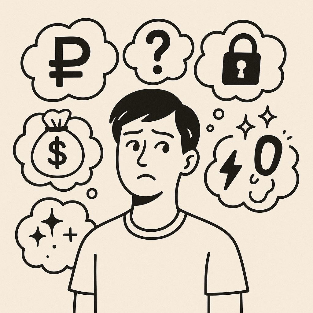 Это он думает, волнуется, считает, но самое главное не действует...