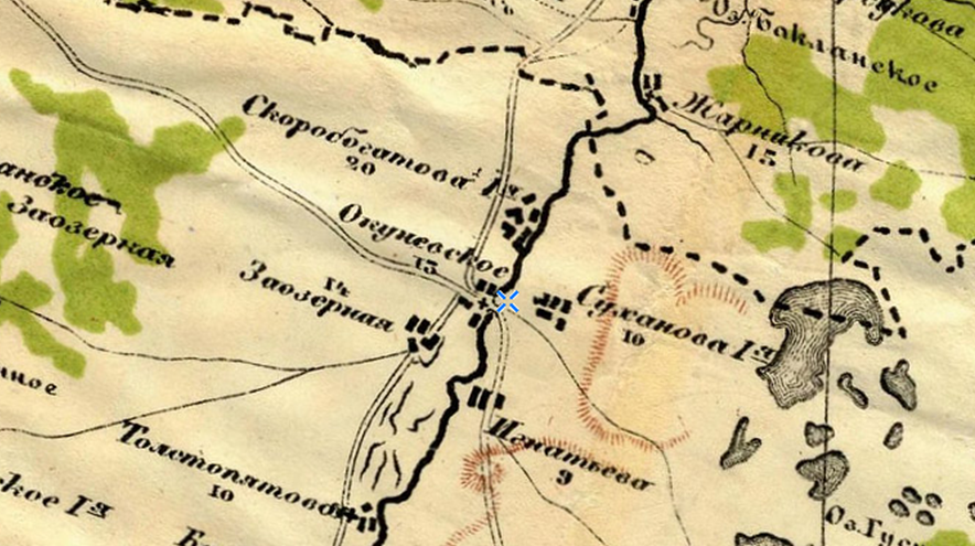 Фрагмент карты Стрельбицкого издания 1919-1921. Восток.