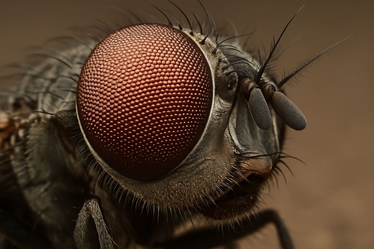    Зрение мух и многих других насекомых называется фасеточным