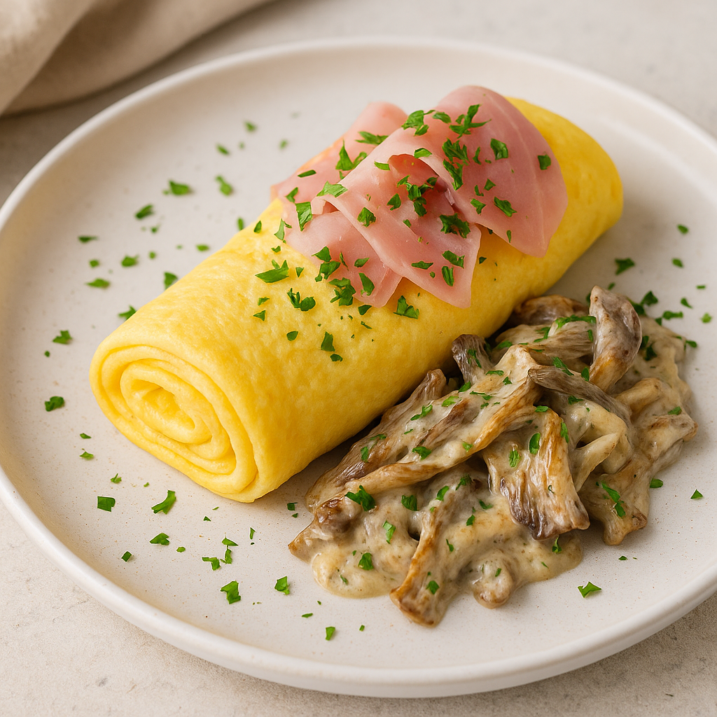 Когда еда — эстетика: белковый омлет с грибами 