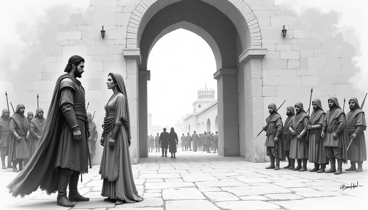 Первая встреча героя с Бала-хатун: здесь начинается новая глава его судьбы, наполненная не только мечом, но и мудростью. Сон Эртугрула: закон и меч — книга 2, часть 5.