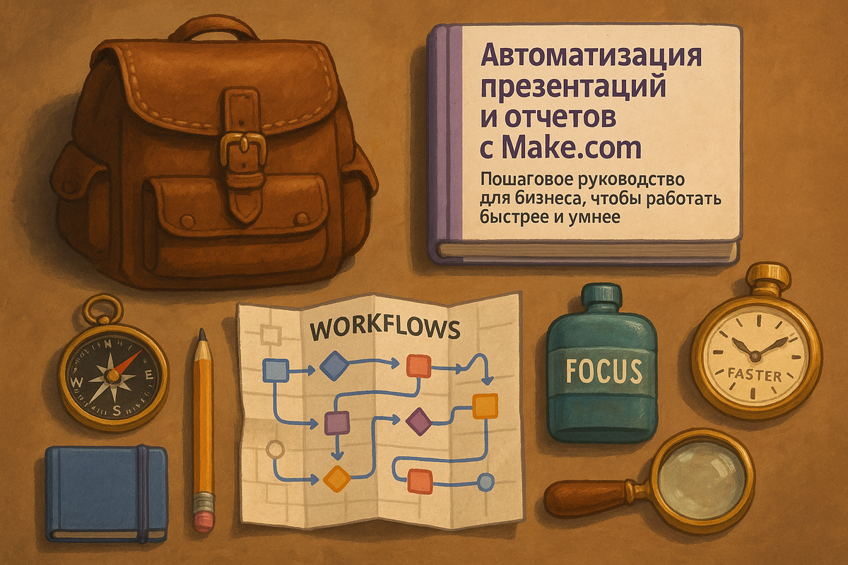    Автоматизация создания презентаций и отчетов, Make.com Цезариум