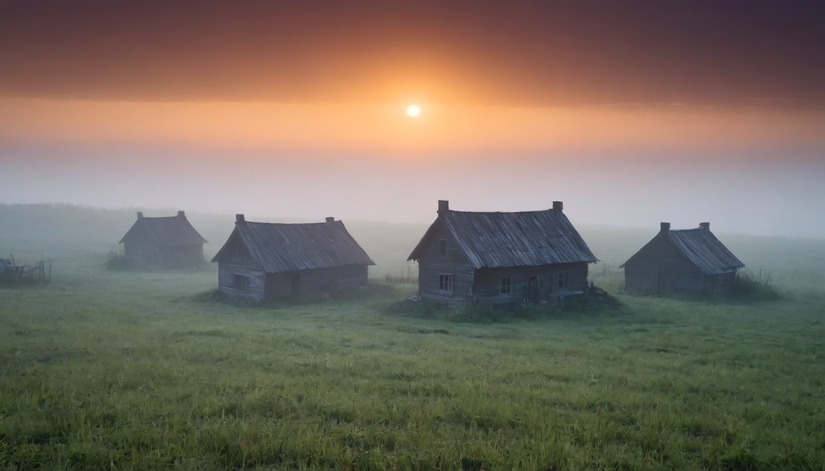 Деревня казалась мрачной.