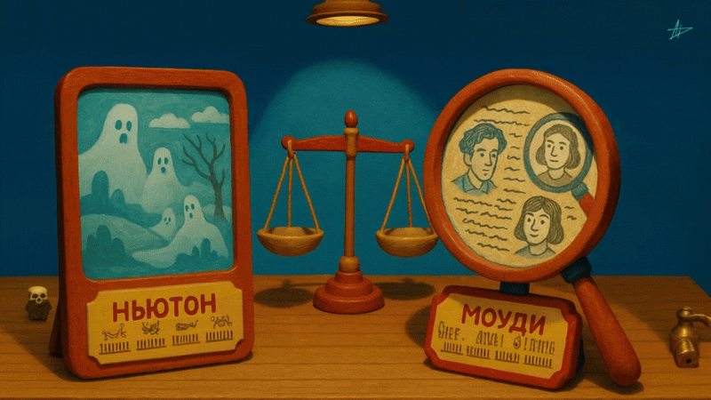 Ньютон говорит о том, ЧТО происходит / Моуди же исследует то, что существует