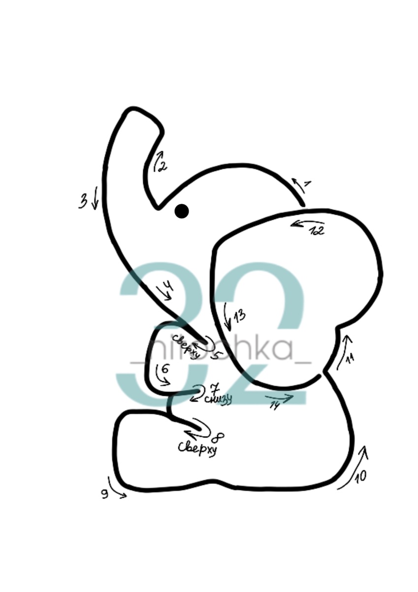 Шаблон слонёнок 