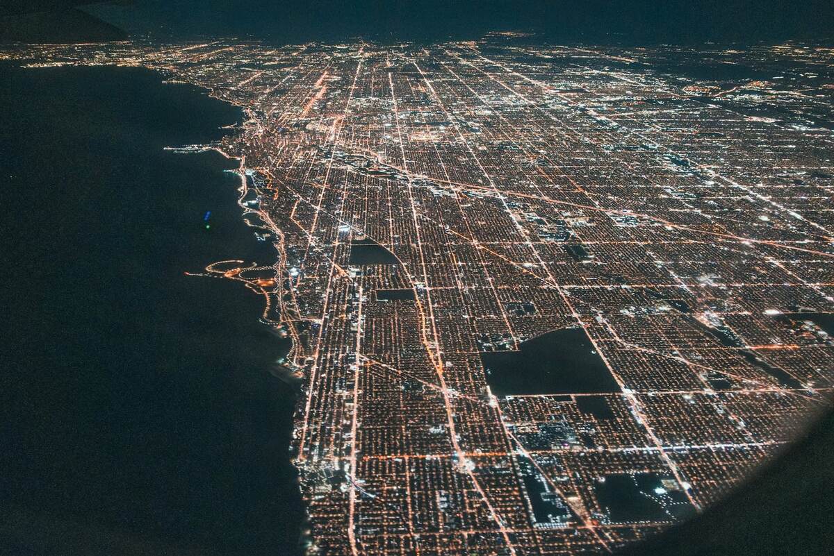 Светящаяся сетка улиц