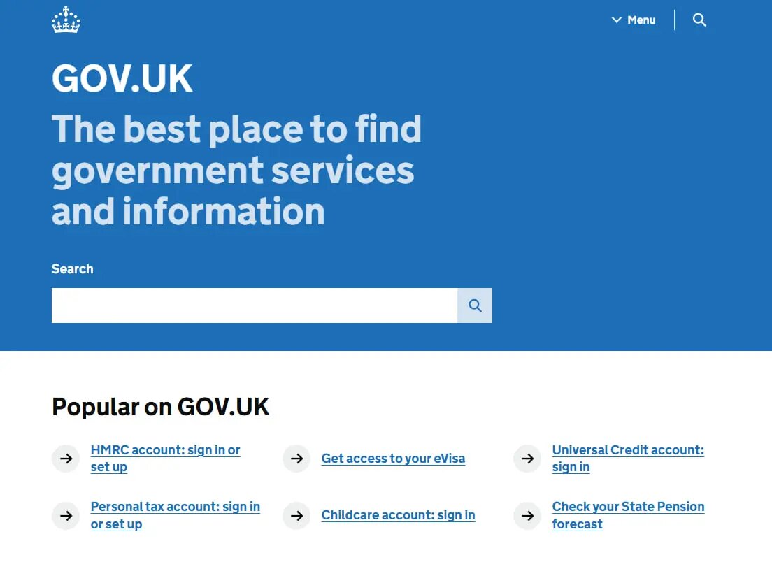    Фото: скриншот с сайта правительства Великобритании.