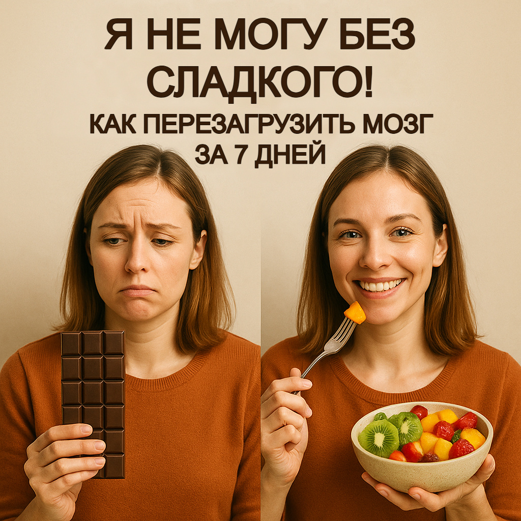 Коллаж до и после: борьба с сахарной зависимостью за 7 дней.