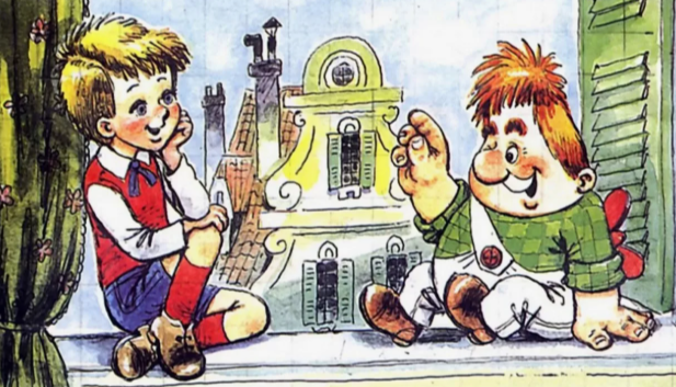 Кадр из мультфильма "Малыш и Карлсон" (СССР, 1968 год)