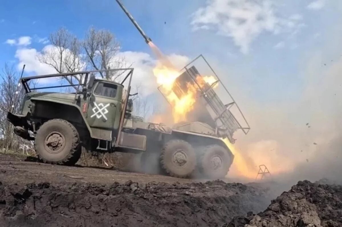    Боевая работа РСЗО «Град».