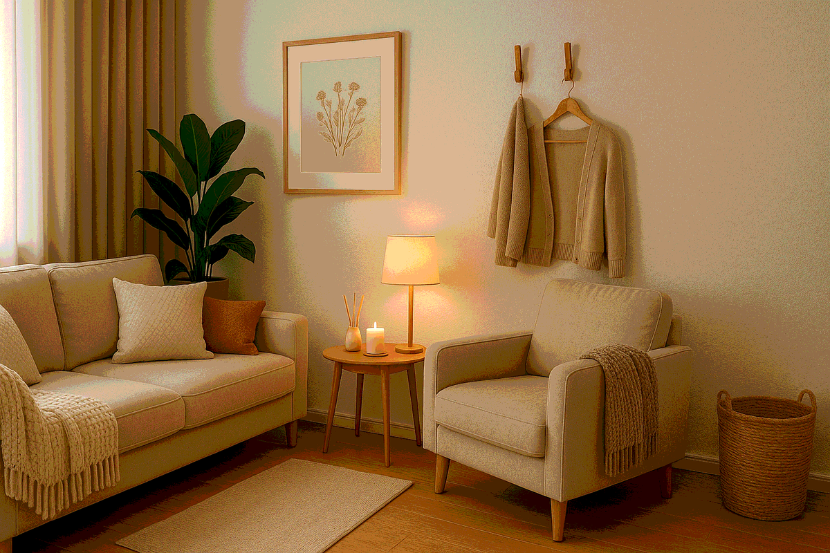 Современная меблированная гостиная
