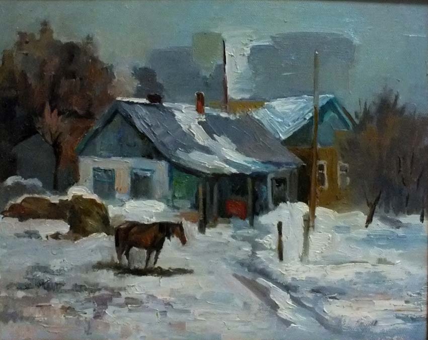Омышев С "Зима"  галерея ведерникова Алматы март 2013 Номад