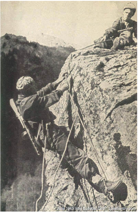 Никакой тип местности не считается препятствием для горнострелковых подразделений Красной Армии, и в полной мере используются маршруты выдвижения по скалам и другим труднопроходимым участкам.
