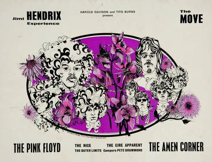 Тур Джими Хендрикса с Pink Floyd, The Move и The Amen Corner, 1967 г.