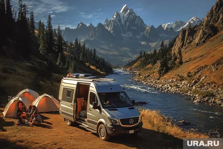 Дом на колесах как альтернатива даче в ХМАО. Фото: Создано в Midjourney © URA.RU