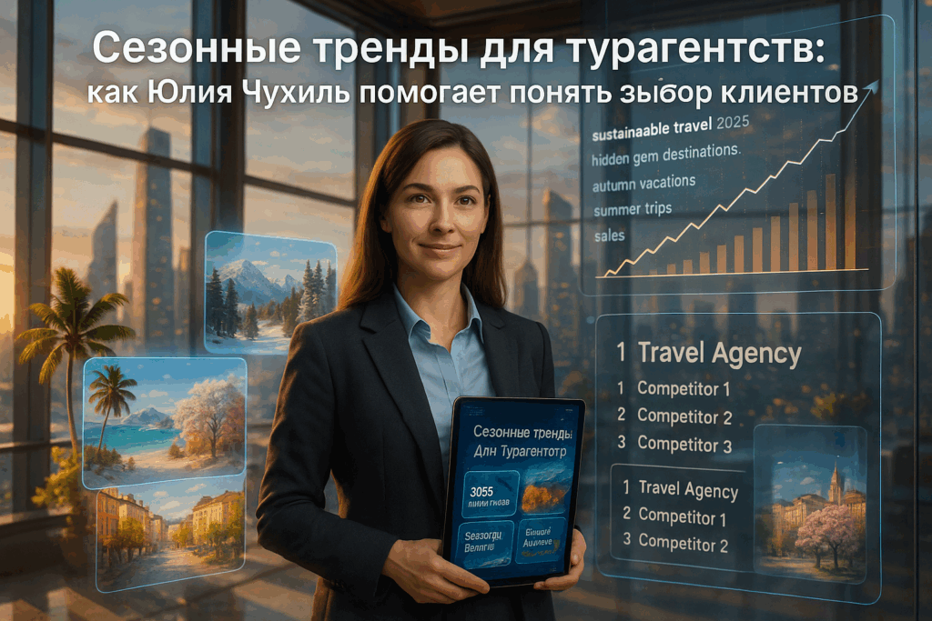    Юлия Чухиль: Сезонные тренды 2025 для турагентств — как предугадать спрос, удвоить продажи и обойти конкурентов через анализ ключевых запросов Юлия Чухиль