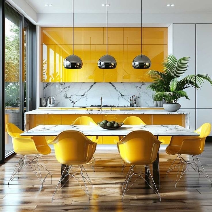 Дизайн кухни в ярких оттенках