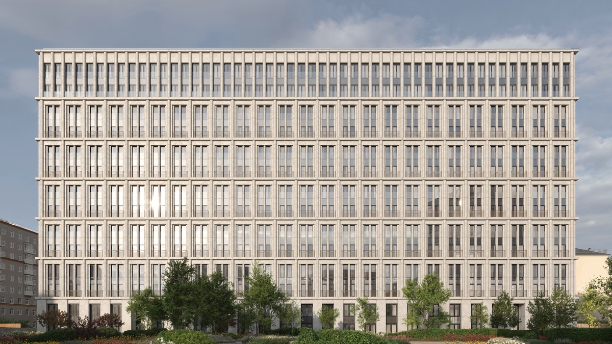 13-этажный дом с неоклассической архитектурой в квартале «Фрунзенская набережная»