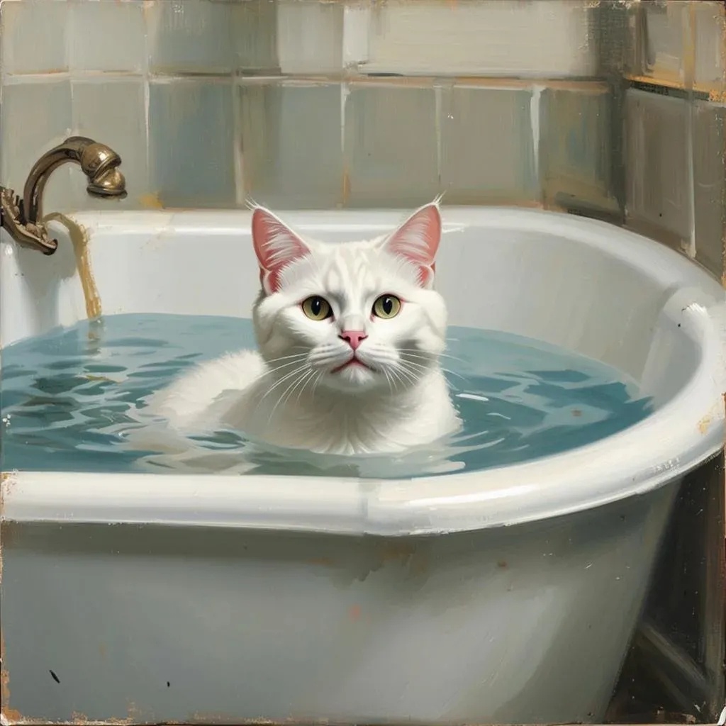 Кот в ванной 