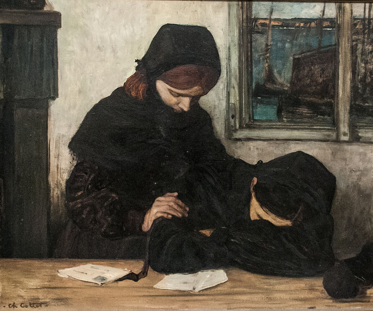 Шарль Котте, французский художник, 1863–1925. Картина называется "Траур в Уэссане"