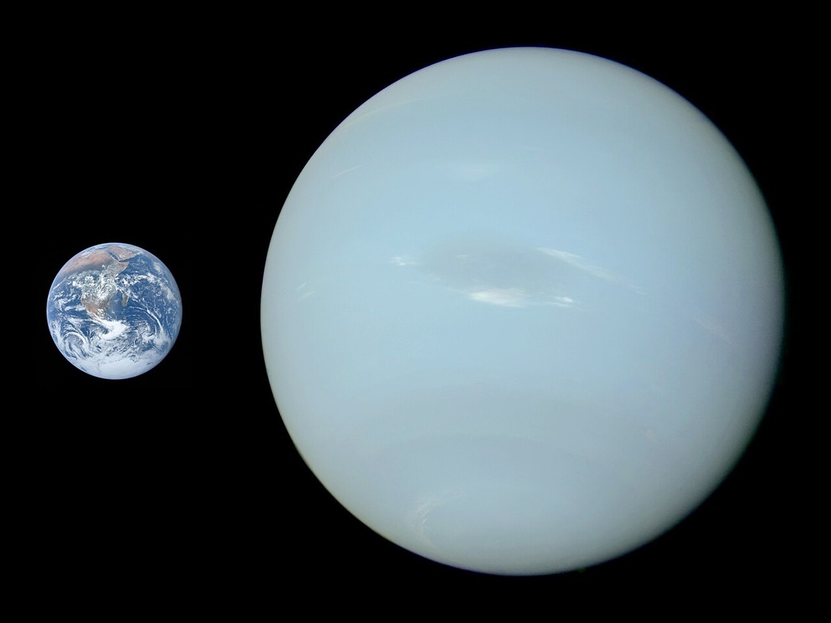 Сопоставление размеров Земли и Нептуна / Википедия 