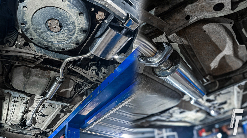 Новая выхлопная система с катализатором на Mitsubishi Outlander