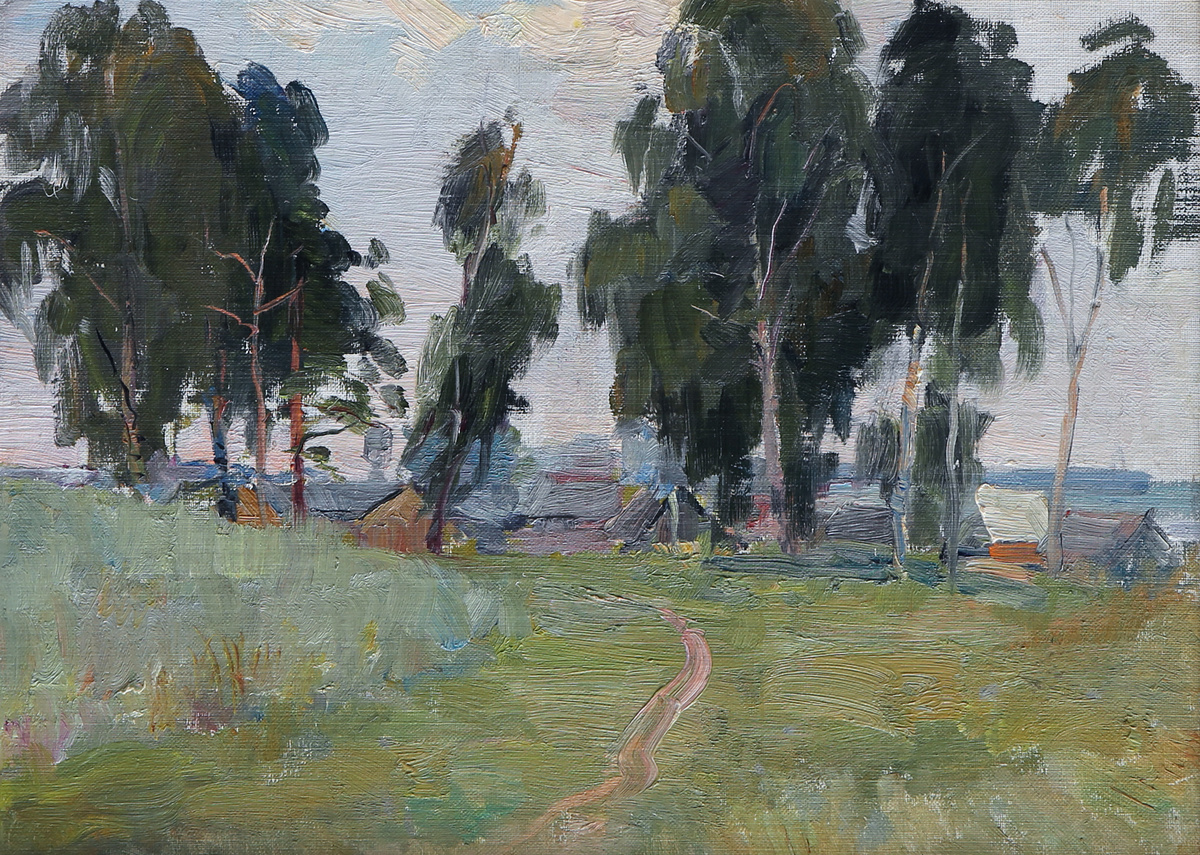 Мария Смирнова "Деревня Бабино" Картон, масло