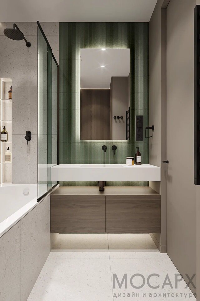 Проект ванной комнаты в ЖК Мытищи Холл