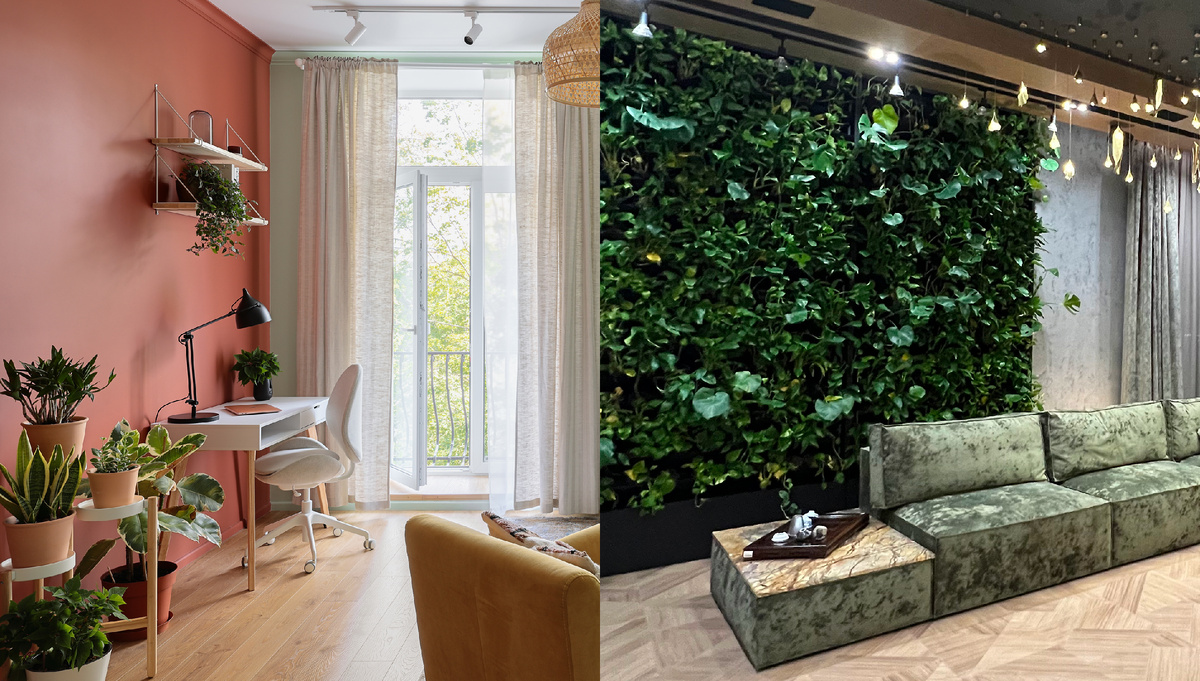 Интерьеры с живыми растениями и продукцией LOYMINA Group