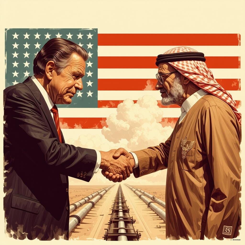 Изображение, символизирующее арабо-американское сотрудничество в Персидском заливе
Источник: создано нейросетью Flyvi