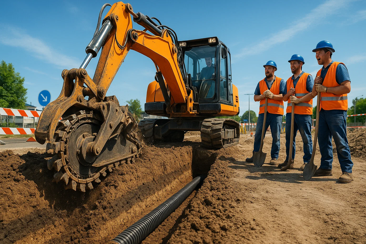 Траншейные экскаваторы в работе