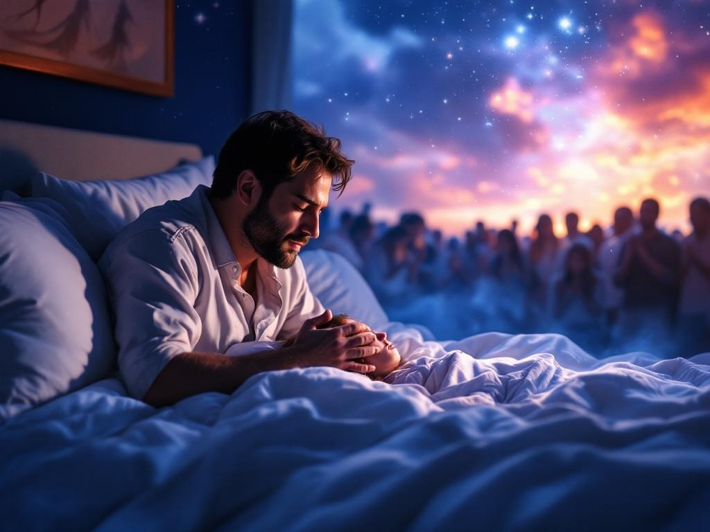    К чему такое снится: На картине изображён отец, склонившийся над открытым гробиком, в котором лежит маленькая девочка с лёгким признаком жизни в виде движения глаз. Выражение лица отца п