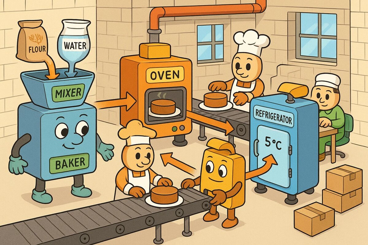 Фабрика тортов должна напоминать Объектно-ориентированное программирование в Python. Но с первого раза понять тяжело, согласен.