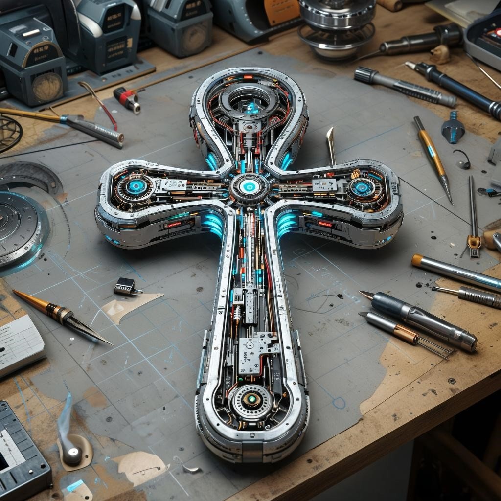 Над изображением "трудился" GigaChat