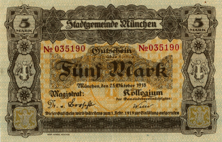 Мюнхен. 50 марок 1918 (аверс)