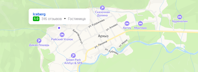 Расположение отеля.