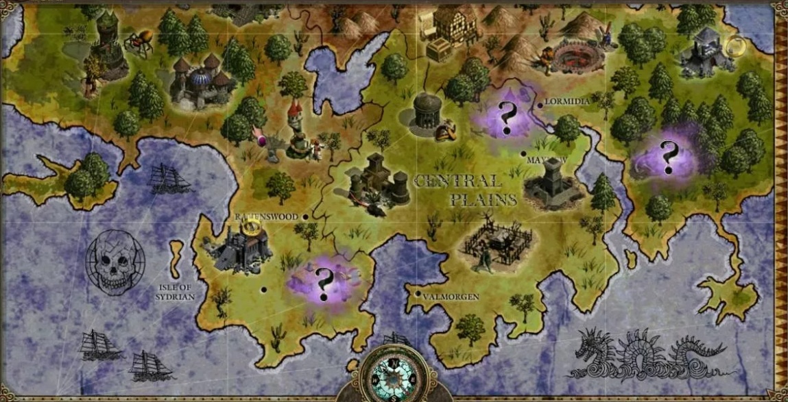 Карта Ардании в первой Majesty, она же карта кампании